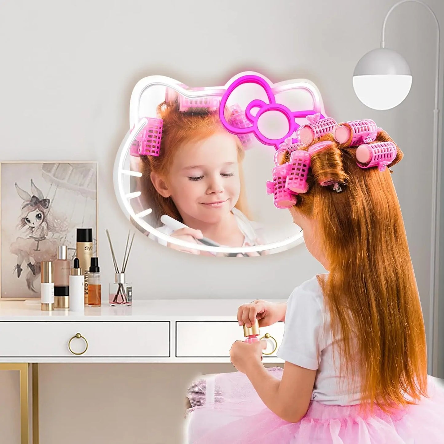 Miroir néon Hello Kitty