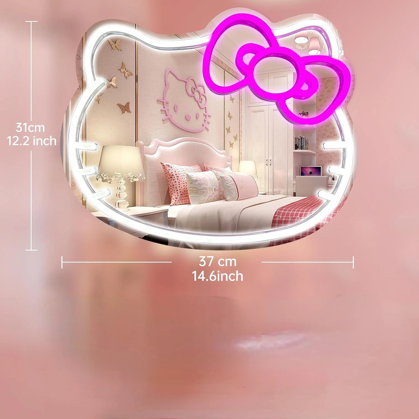 Miroir néon Hello Kitty