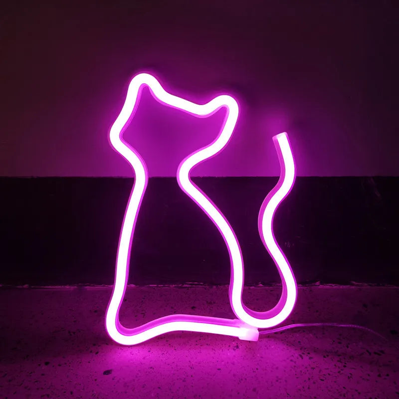 Chat néon LED