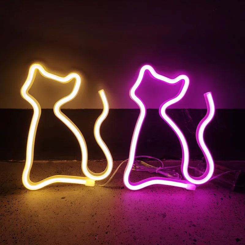 Chat néon LED